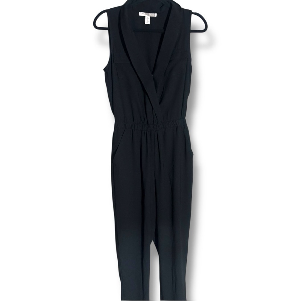 Forever 21 Black Sleeveless Cropped Gathered Leg Lightweight Women's Jumpsuit